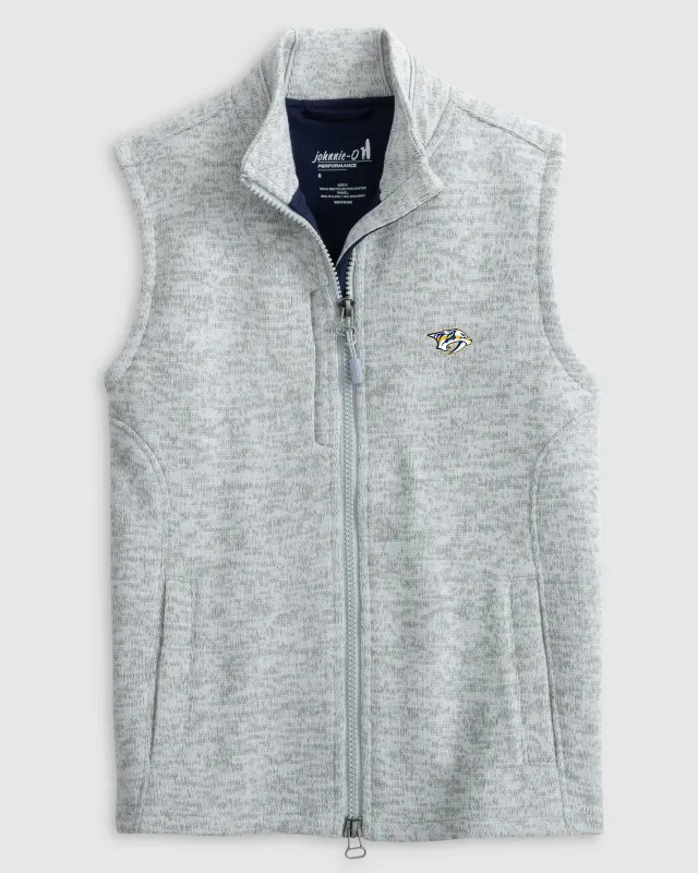 Nashville Predators Denalis Jr. Performance Fleece Vest sold by Johnnie-O