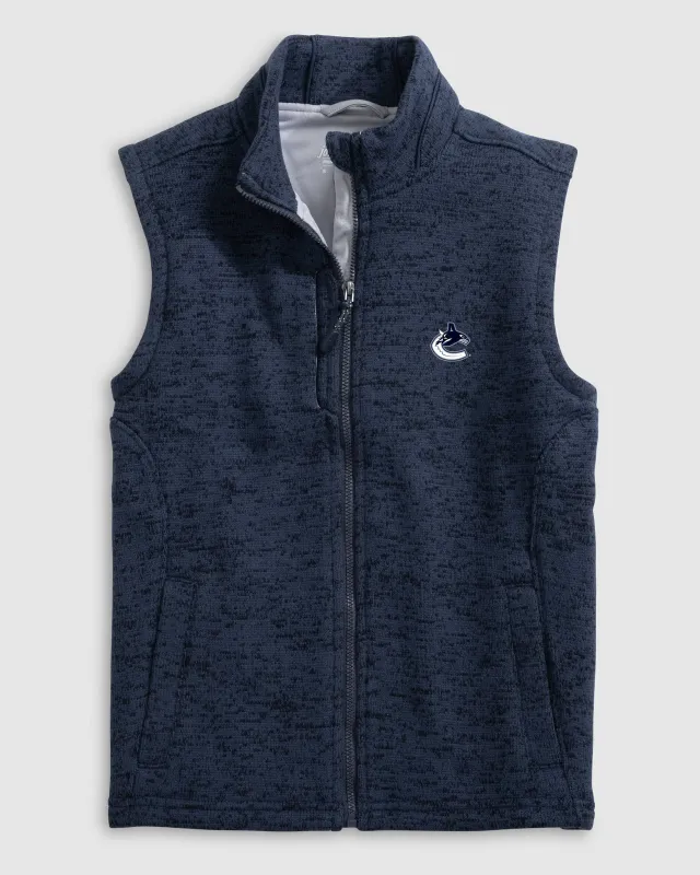 Vancouver Canucks Denalis Jr. Performance Fleece Vest sold by Johnnie-O