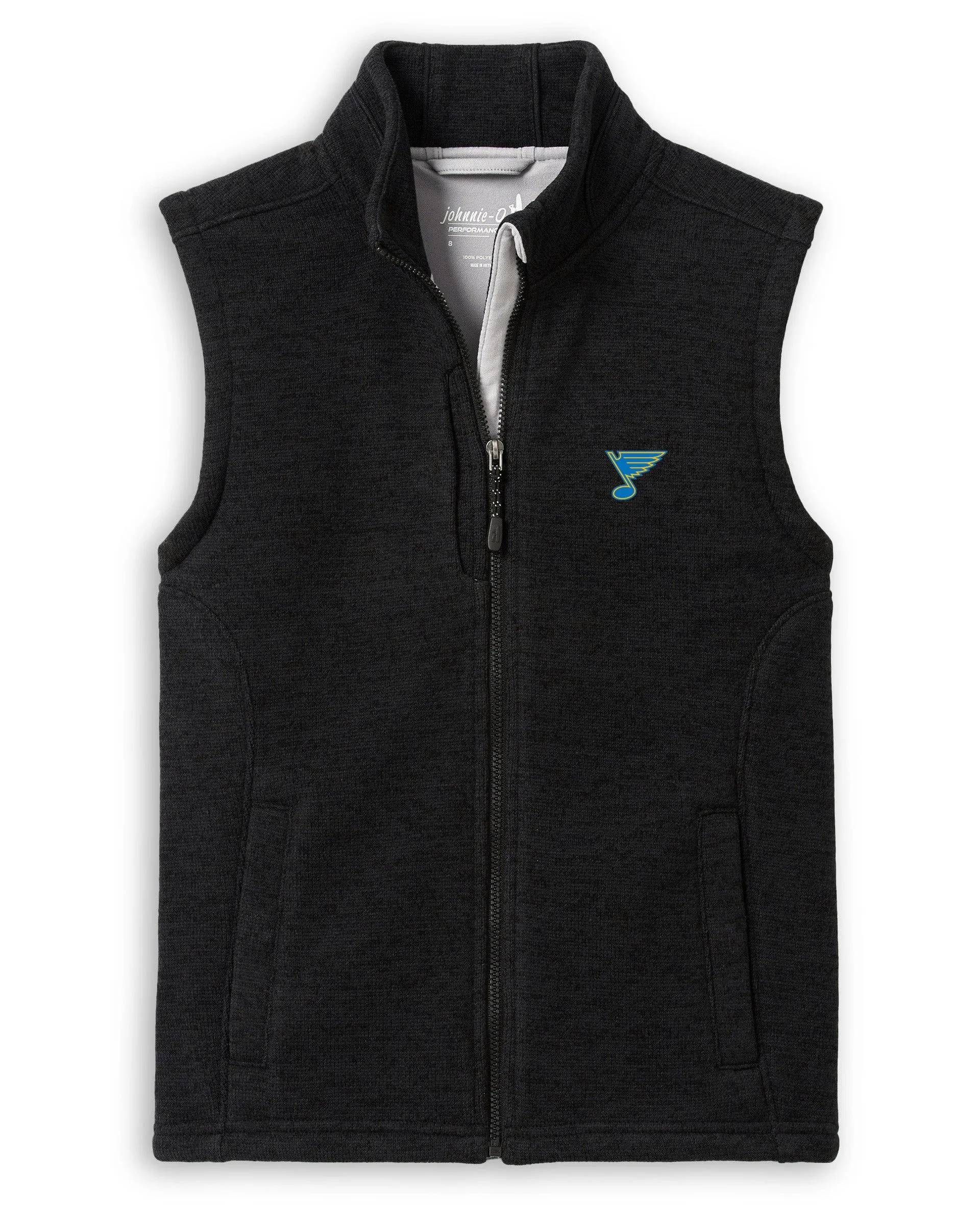 St. Louis Blues Denalis Jr. Performance Fleece Vest sold by Johnnie-O