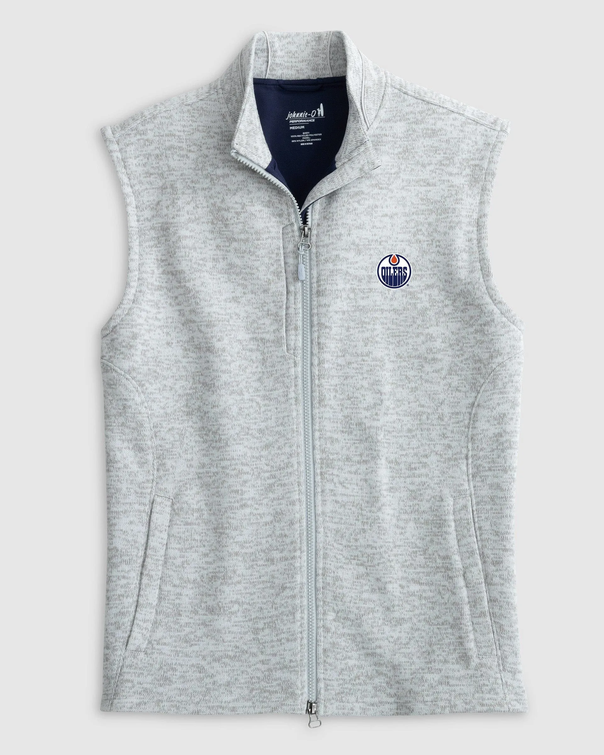 Edmonton Oilers Denalis Performance Fleece Vest sold by Johnnie-O