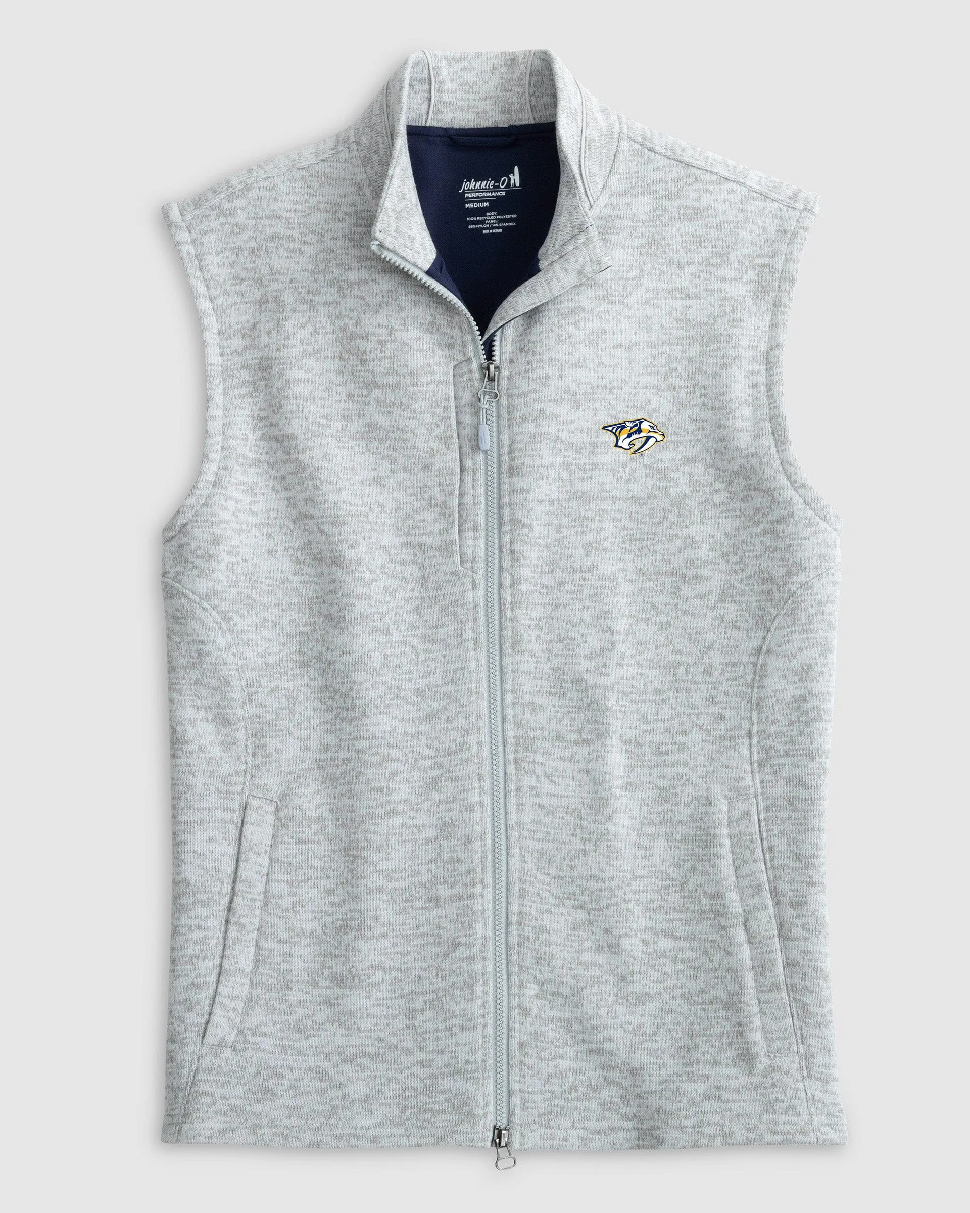 Nashville Predators Denalis Performance Fleece Vest sold by Johnnie-O