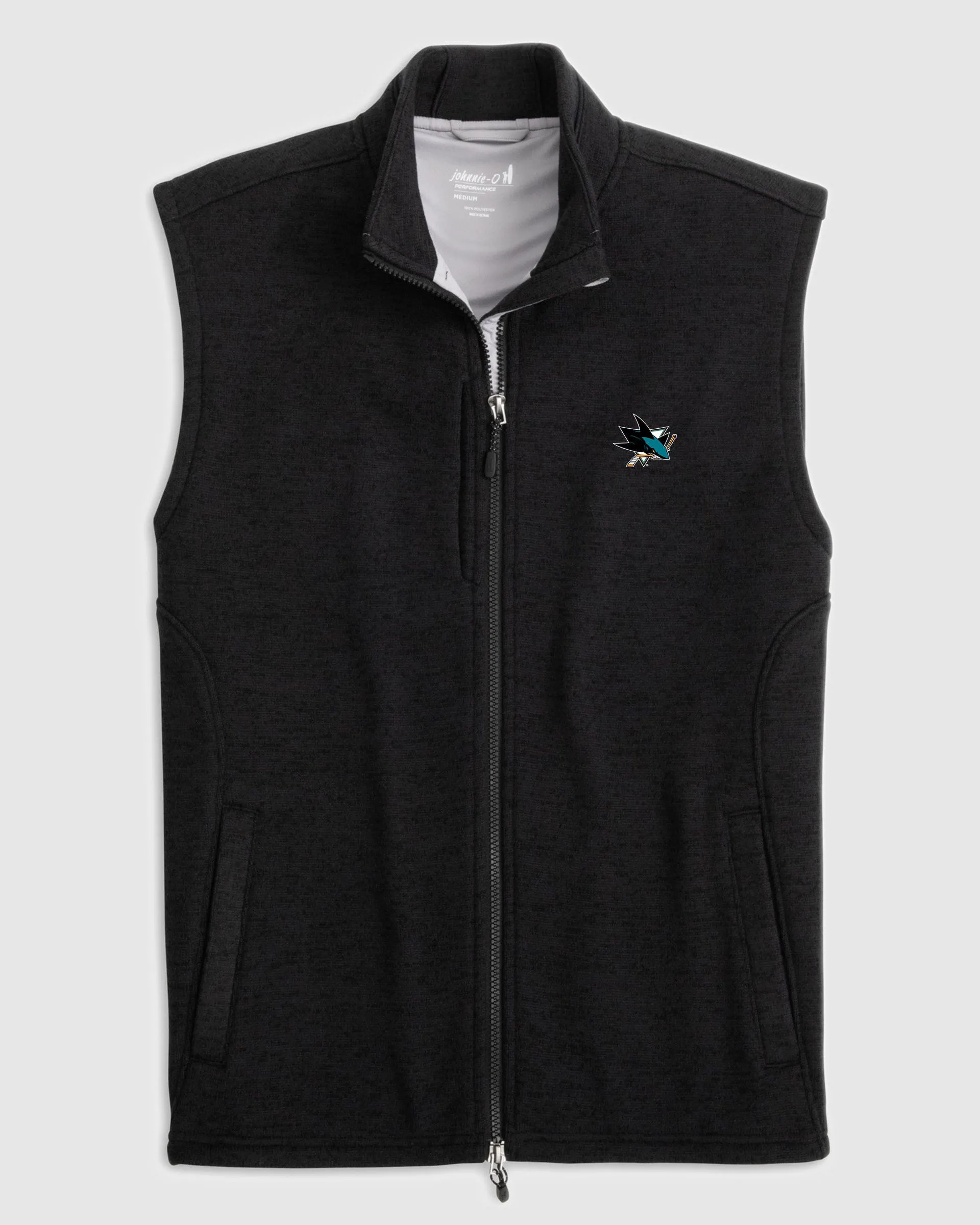 San Jose Sharks Denalis Performance Fleece Vest sold by Johnnie-O