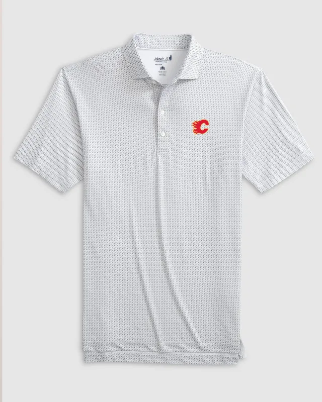 Calgary Flames Tee Time Printed Performance Jersey Polo sold by Johnnie-O