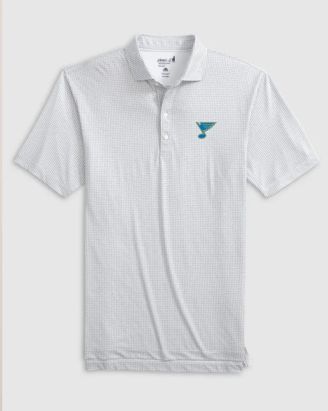 St. Louis Blues Tee Time Printed Performance Jersey Polo sold by Johnnie-O