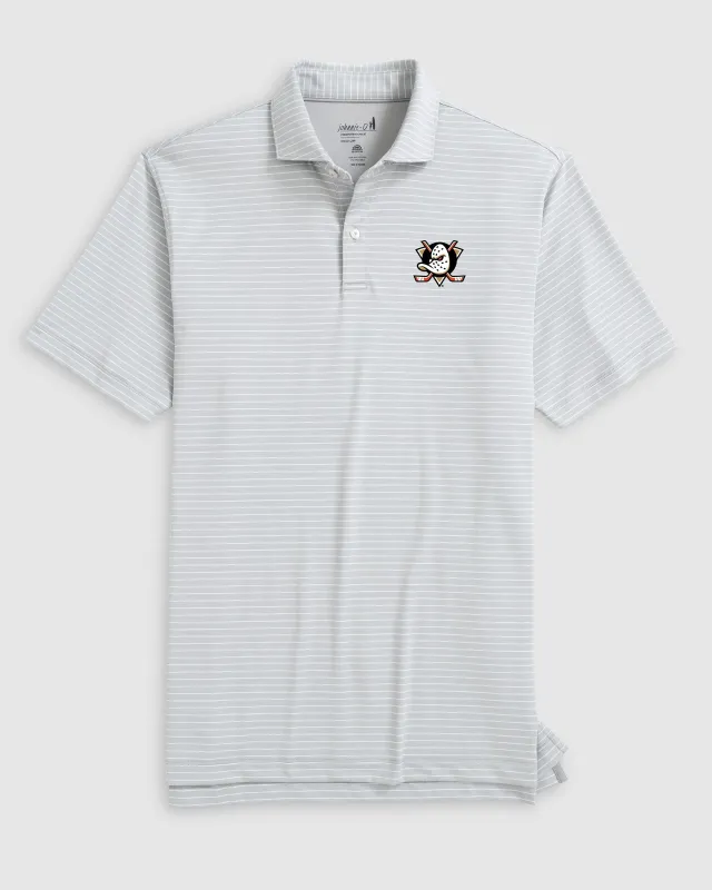 Anaheim Ducks Beau Striped Performance Jersey Polo sold by Johnnie-O