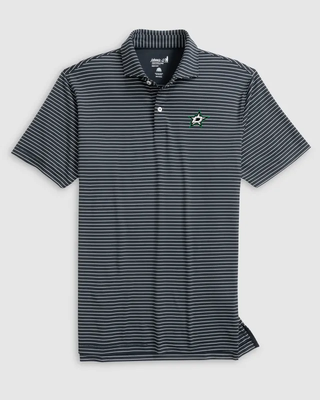 Dallas Stars Beau Striped Performance Jersey Polo sold by Johnnie-O