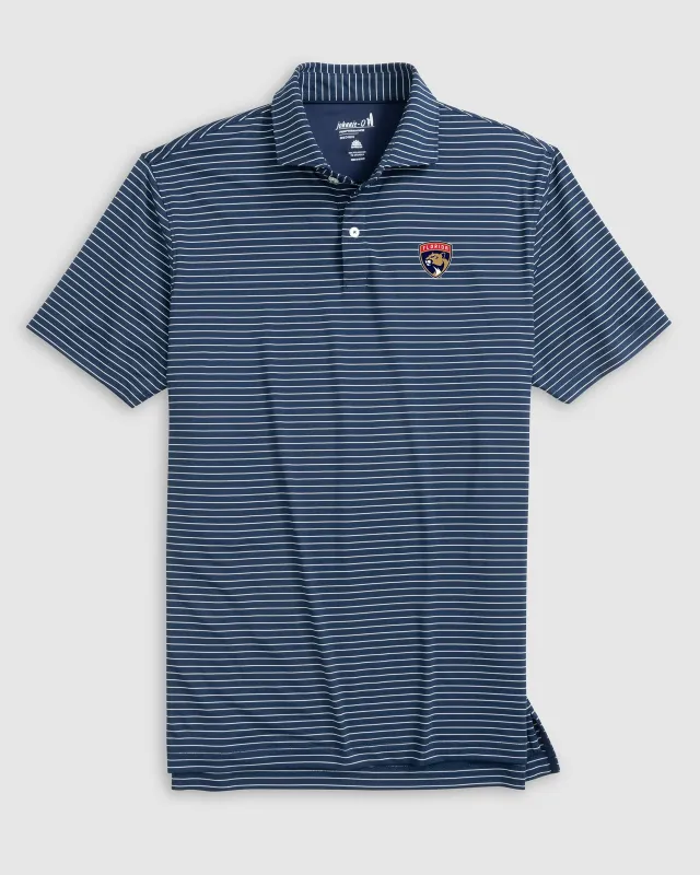 Florida Panthers Beau Striped Performance Jersey Polo sold by Johnnie-O