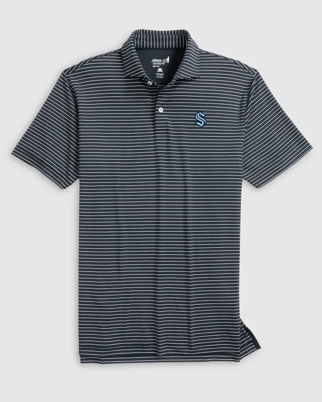 Seattle Kraken Beau Striped Performance Jersey Polo sold by Johnnie-O