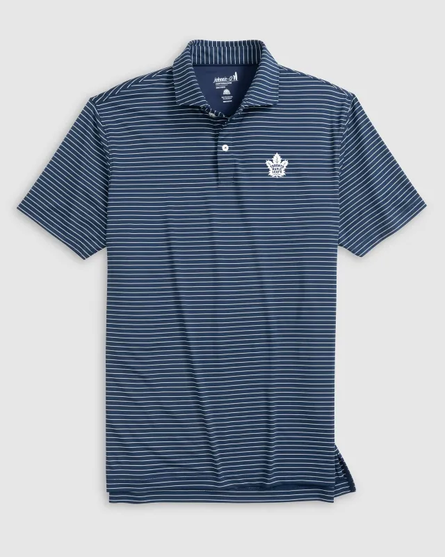 Toronto Maple Leafs Beau Striped Performance Jersey Polo sold by Johnnie-O