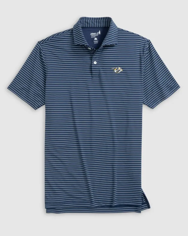 Nashville Predators Beau Striped Performance Jersey Polo sold by Johnnie-O