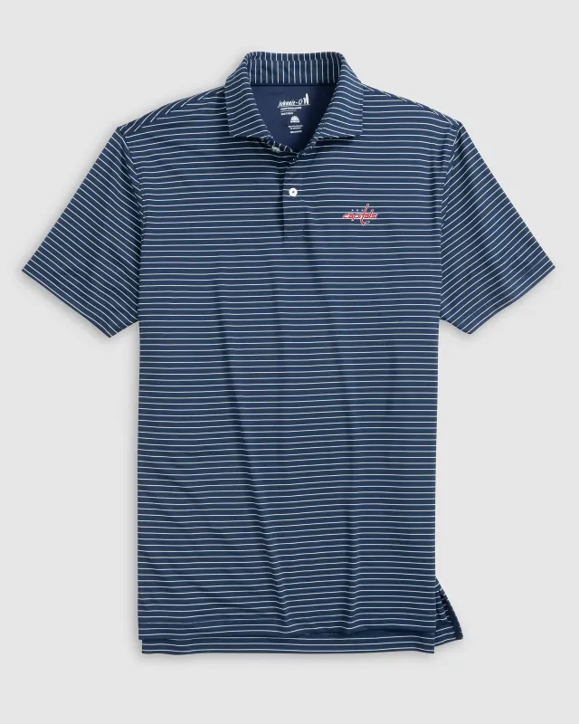 Washington Capitals Beau Striped Performance Jersey Polo sold by Johnnie-O