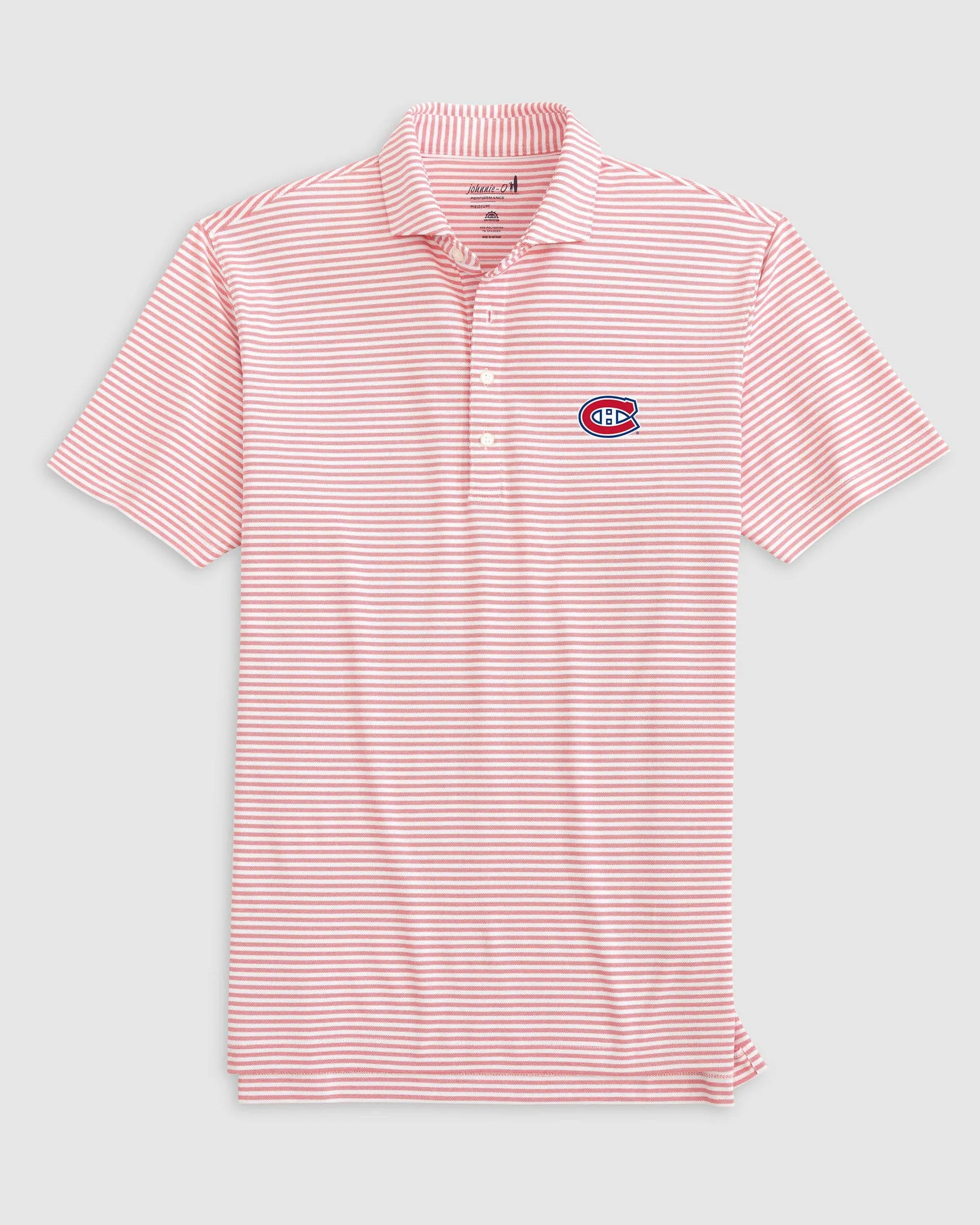 Montreal Canadiens Stetsons Striped Performance Mesh Polo sold by Johnnie-O product image thumbnail 2