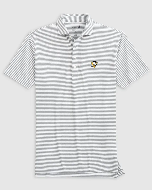 Pittsburgh Penguins Stetsons Striped Performance Mesh Polo sold by Johnnie-O