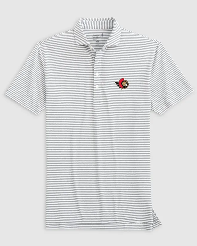 Ottawa Senators Stetsons Striped Performance Mesh Polo sold by Johnnie-O