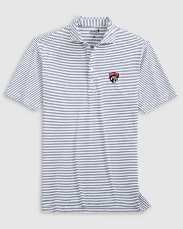 Florida Panthers Stetsons Striped Performance Mesh Polo sold by Johnnie-O