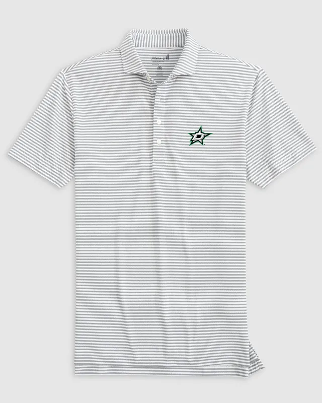 Dallas Stars Stetsons Striped Performance Mesh Polo sold by Johnnie-O