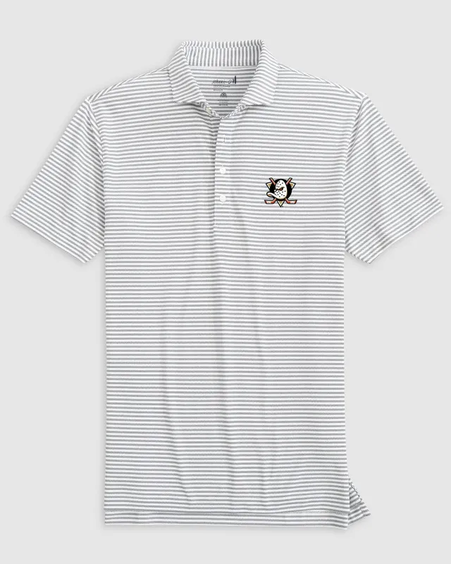 Anaheim Ducks Stetsons Striped Performance Mesh Polo sold by Johnnie-O