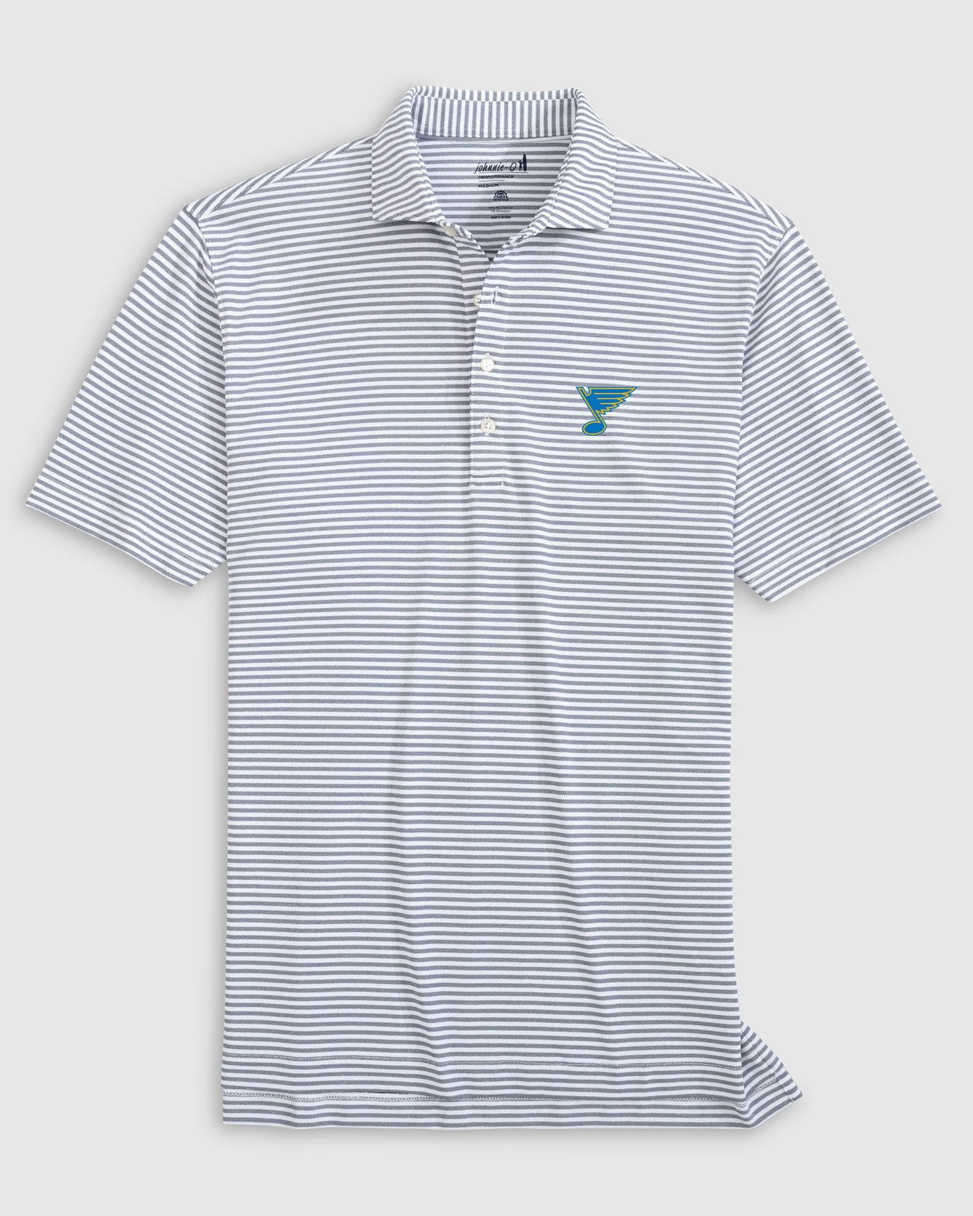 St. Louis Blues Stetsons Striped Performance Mesh Polo sold by Johnnie-O product image thumbnail 2