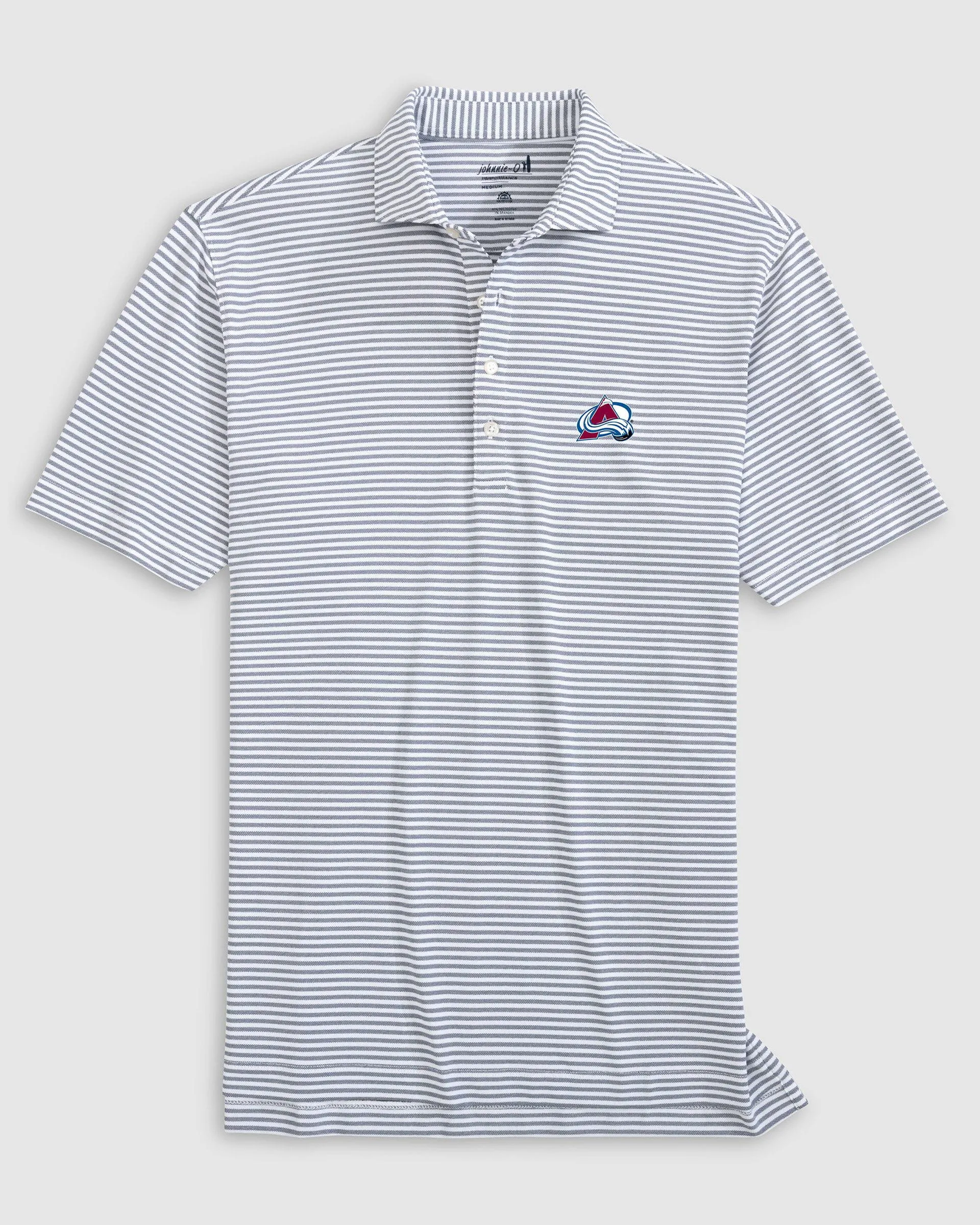 Colorado Avalanche Stetsons Striped Performance Mesh Polo sold by Johnnie-O product image thumbnail 2