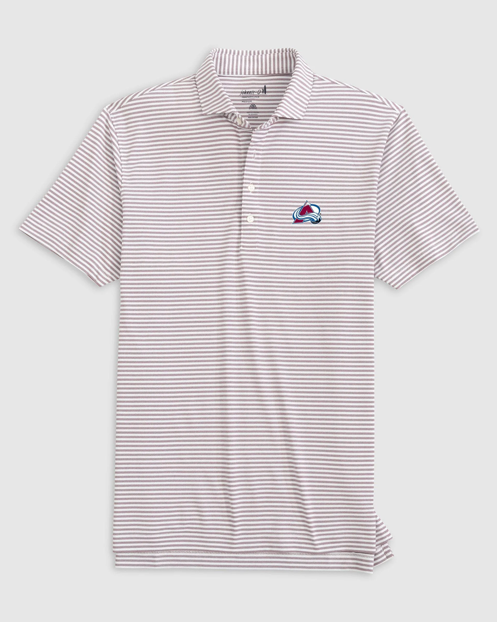 Colorado Avalanche Stetsons Striped Performance Mesh Polo sold by Johnnie-O product image thumbnail 3