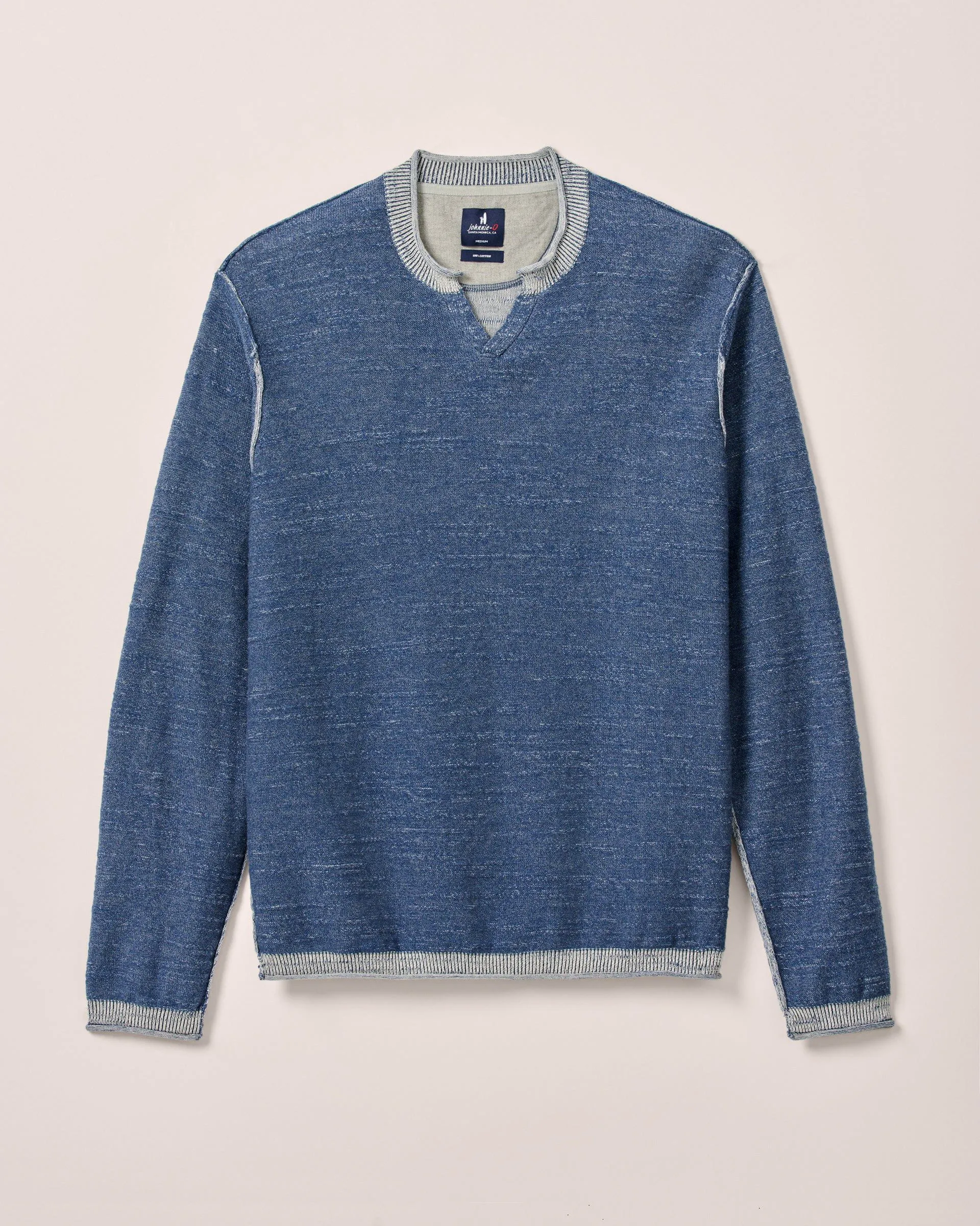 Big & Tall Jamesy Split Crewneck Cotton Sweater sold by Johnnie-O