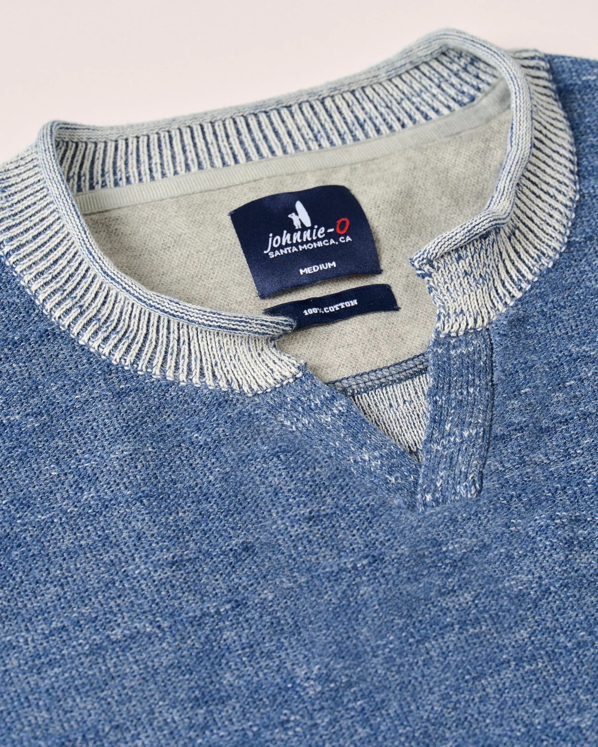 Big & Tall Jamesy Split Crewneck Cotton Sweater sold by Johnnie-O product image thumbnail 2