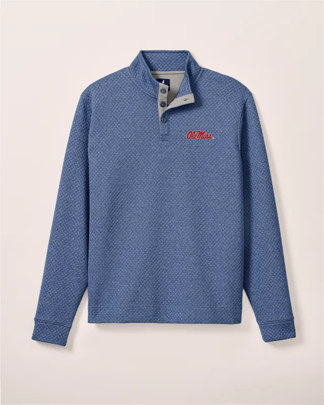 Ole Miss Rockwells Diamond-Quilted Henley Pullover made by Johnnie-O