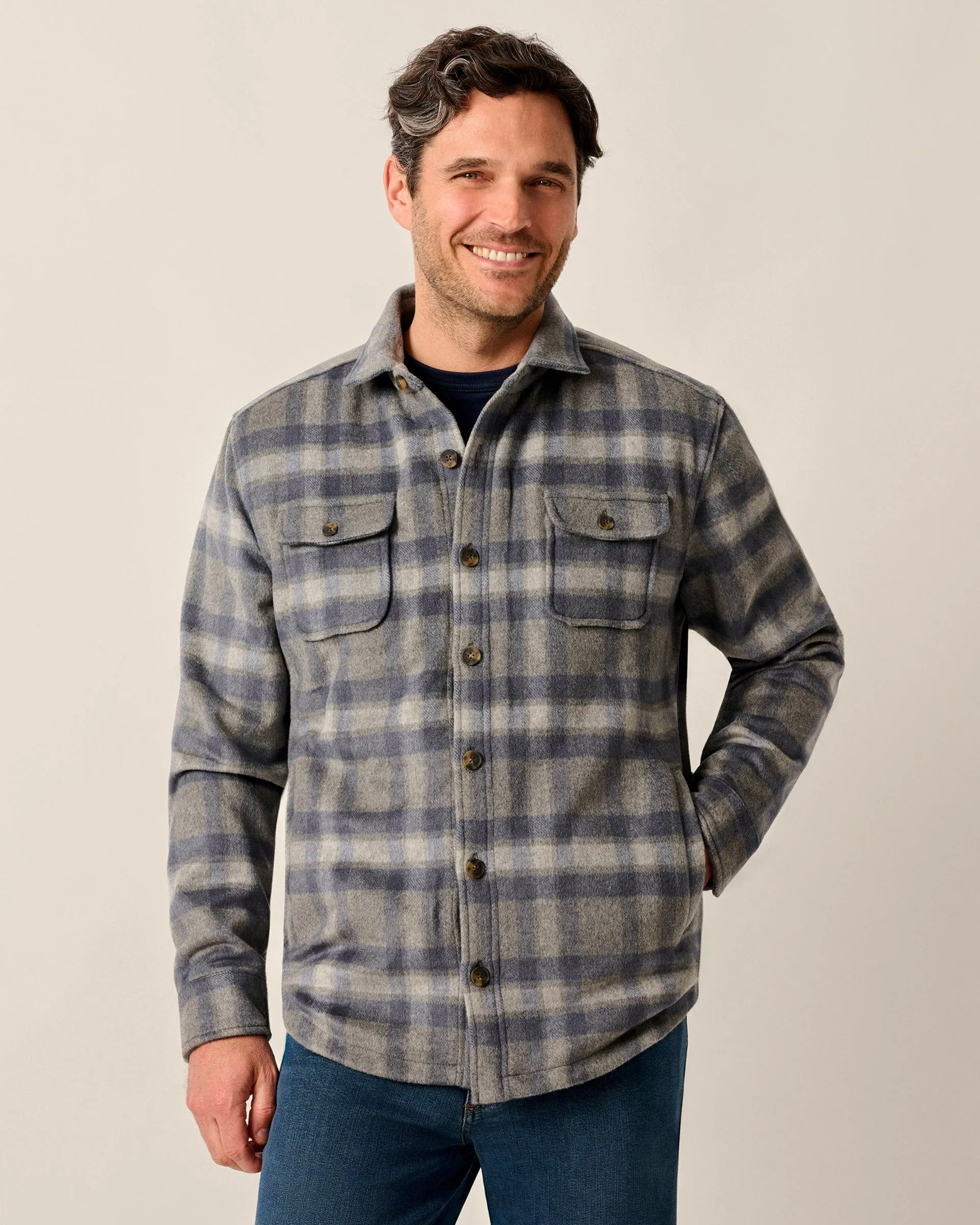 Hassler Cashmere Blend Sherpa-Lined Shacket sold by Johnnie-O product image thumbnail 5