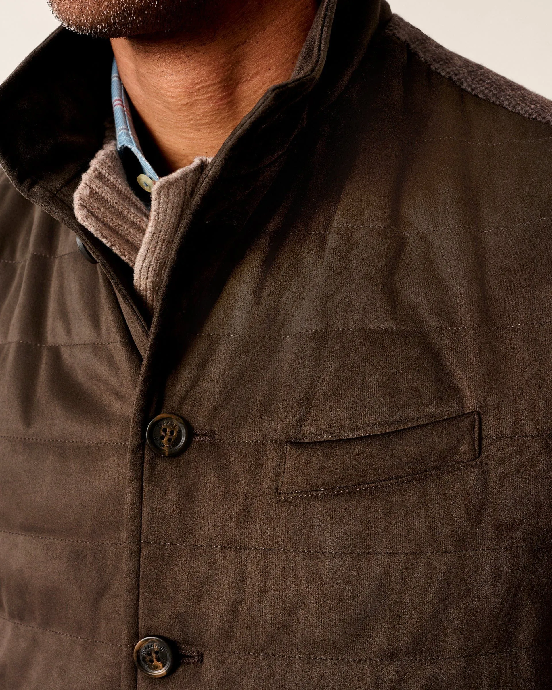 Corde Top Shelf Faux Suede Quilted Vest sold by Johnnie-O product image thumbnail 2