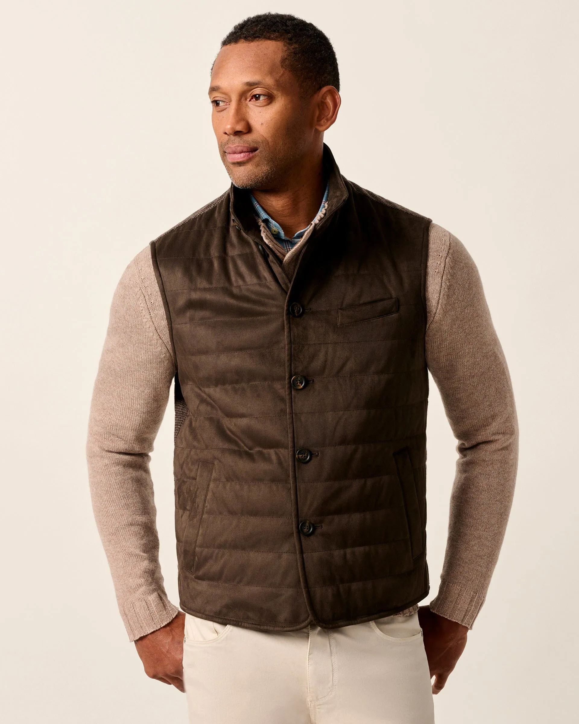 Corde Top Shelf Faux Suede Quilted Vest sold by Johnnie-O product image thumbnail 5