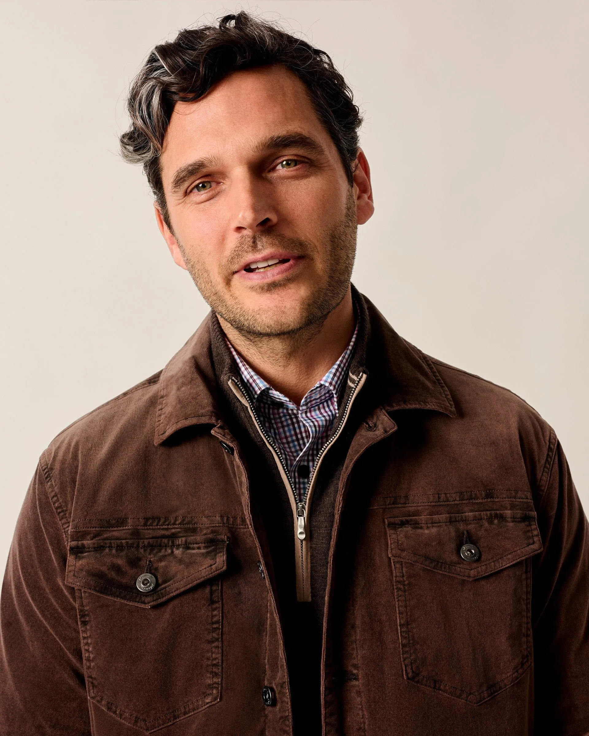 Rett Garment-Dyed Stretch Corduroy Trucker Jacket sold by Johnnie-O product image thumbnail 2