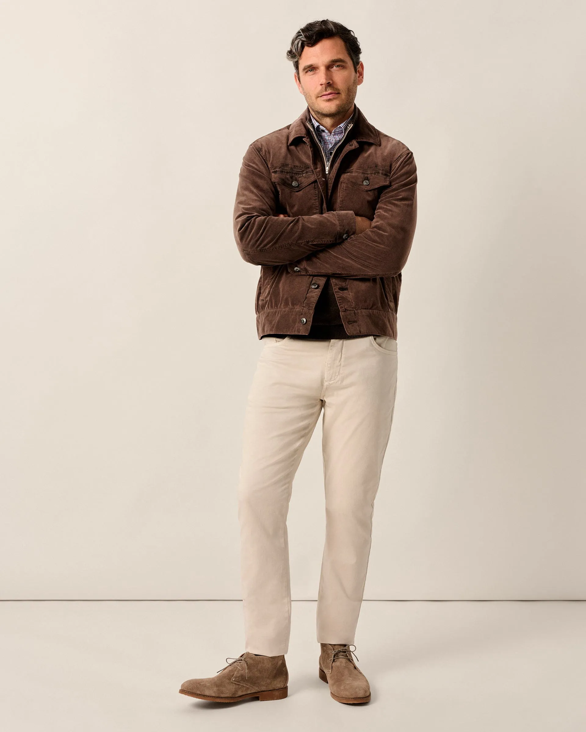 Rett Garment-Dyed Stretch Corduroy Trucker Jacket sold by Johnnie-O product image thumbnail 5