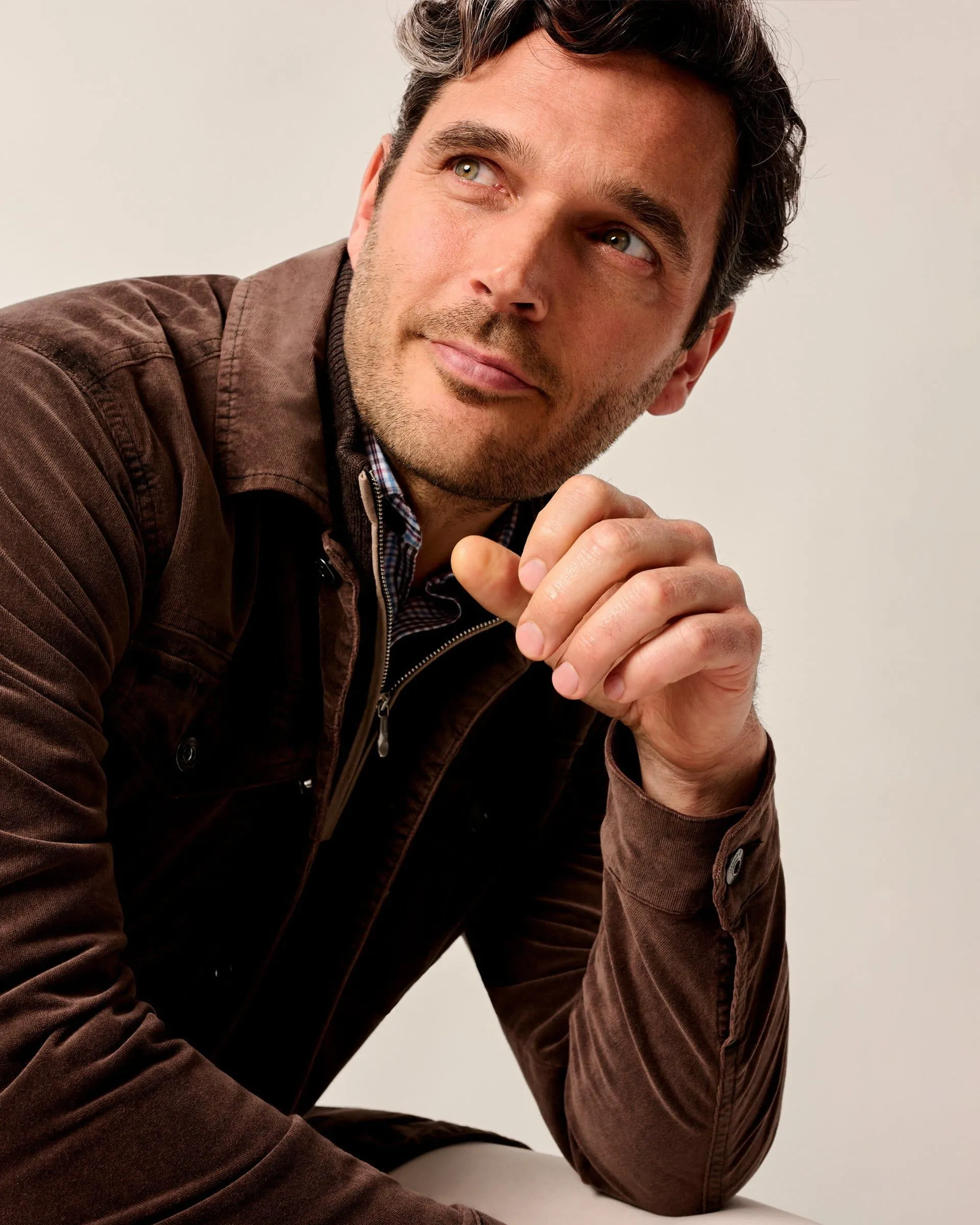 Rett Garment-Dyed Stretch Corduroy Trucker Jacket sold by Johnnie-O product image thumbnail 3