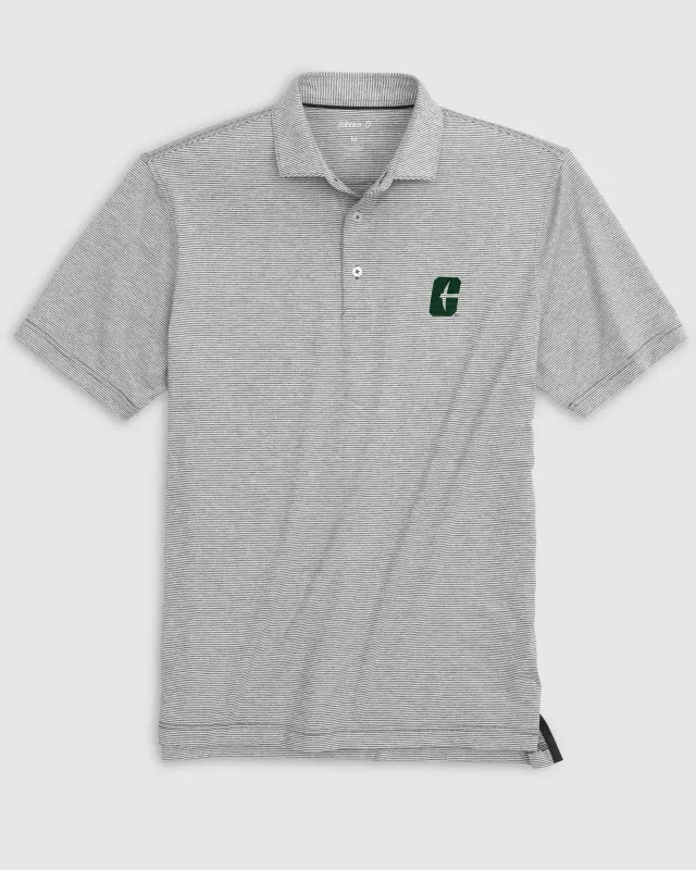 North Carolina Charlotte Lyndonn Striped Performance Jersey Polo sold by Johnnie-O