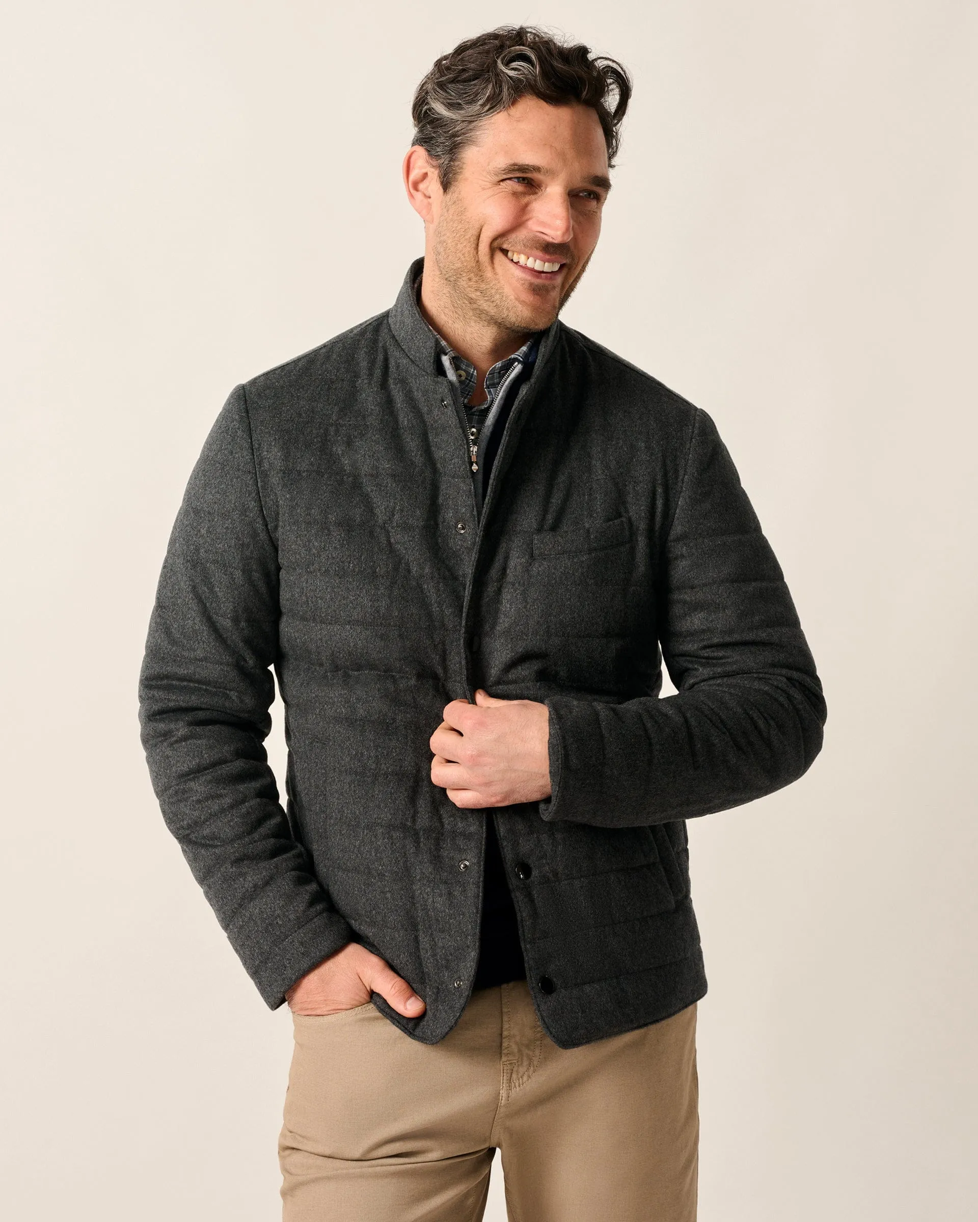 Alessio Top Shelf Quilted Wool Buttoned Jacket sold by Johnnie-O product image thumbnail 4