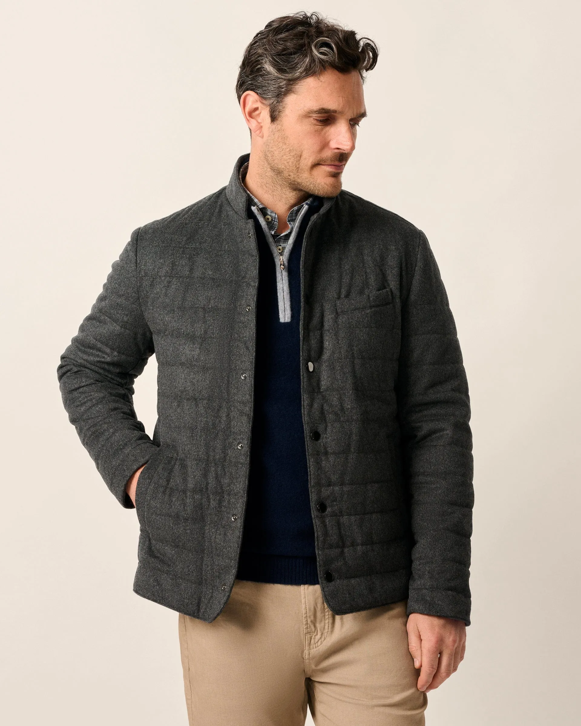 Alessio Top Shelf Quilted Wool Buttoned Jacket sold by Johnnie-O product image thumbnail 5