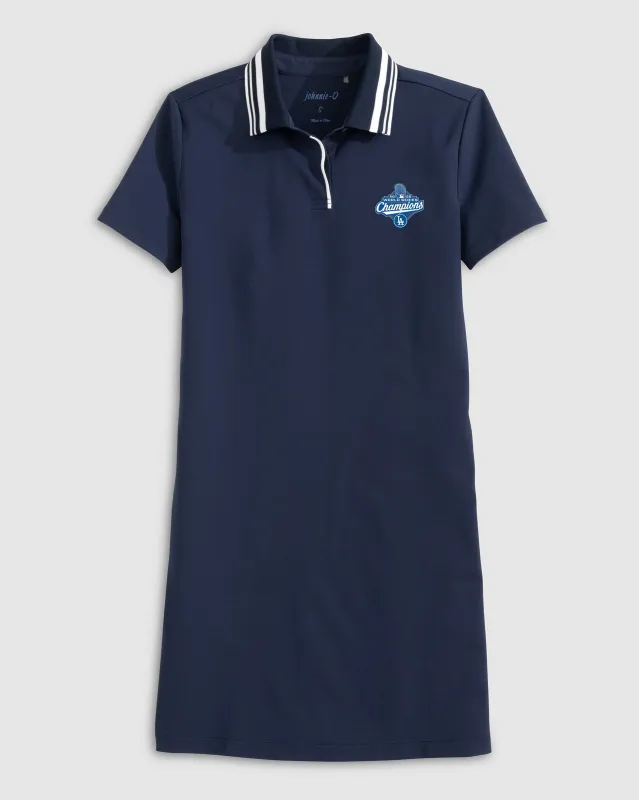 Women's Los Angeles Dodgers Tessa Performance Golf Dress - 2025 World Series Champions Logo sold by Johnnie-O