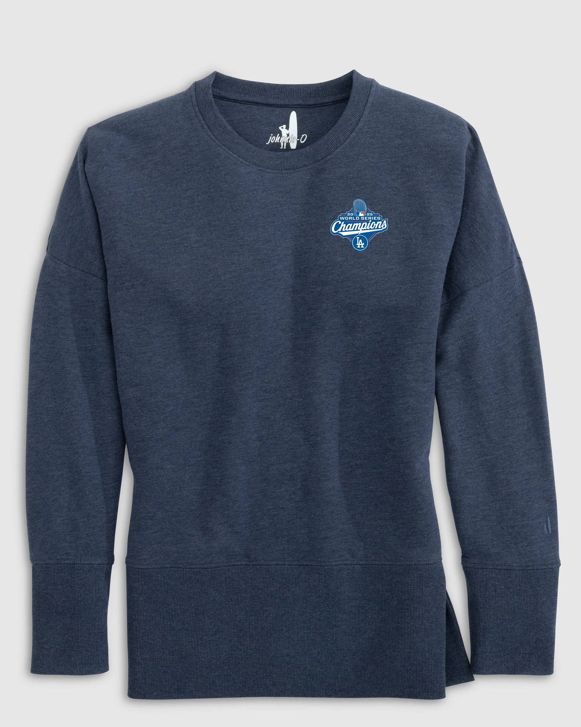 Women's Los Angeles Dodgers Brittany Crewneck Sweatshirt - 2025 World Series Champions Logo sold by Johnnie-O