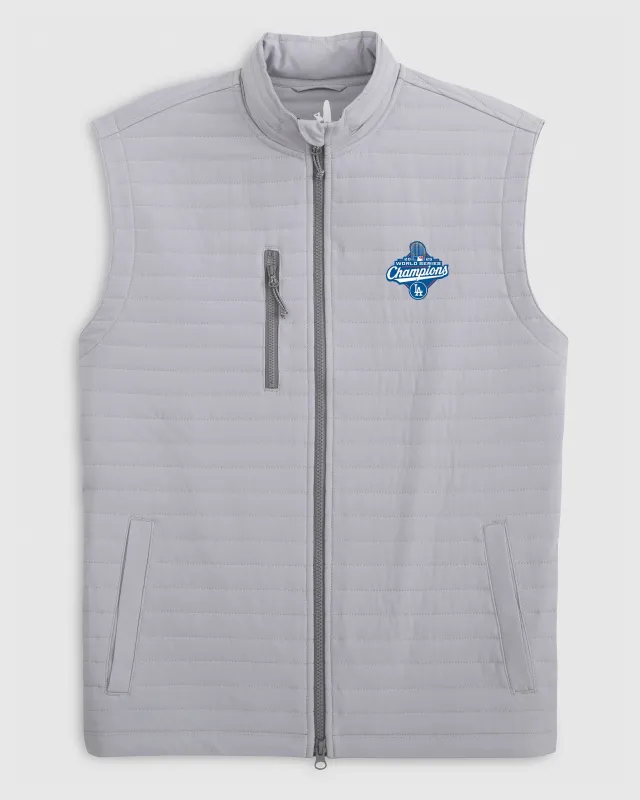Los Angeles Dodgers Crosswind Quilted Performance Vest - 2025 World Series Champions Logo sold by Johnnie-O