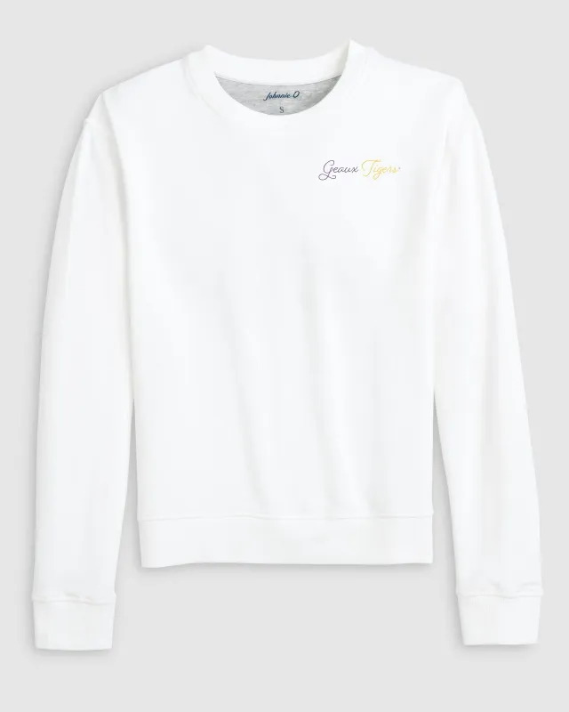 Women's Louisiana State Penny Crewneck Sweatshirt - Script Logo sold by Johnnie-O