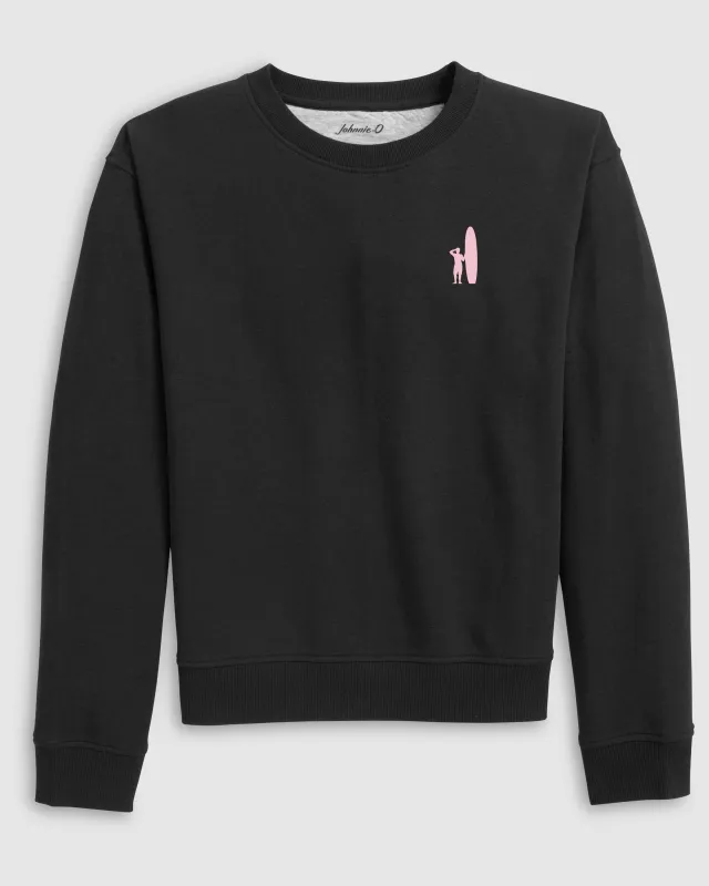 Women's Custom Surfer Logo Penny Crewneck Sweatshirt sold by Johnnie-O