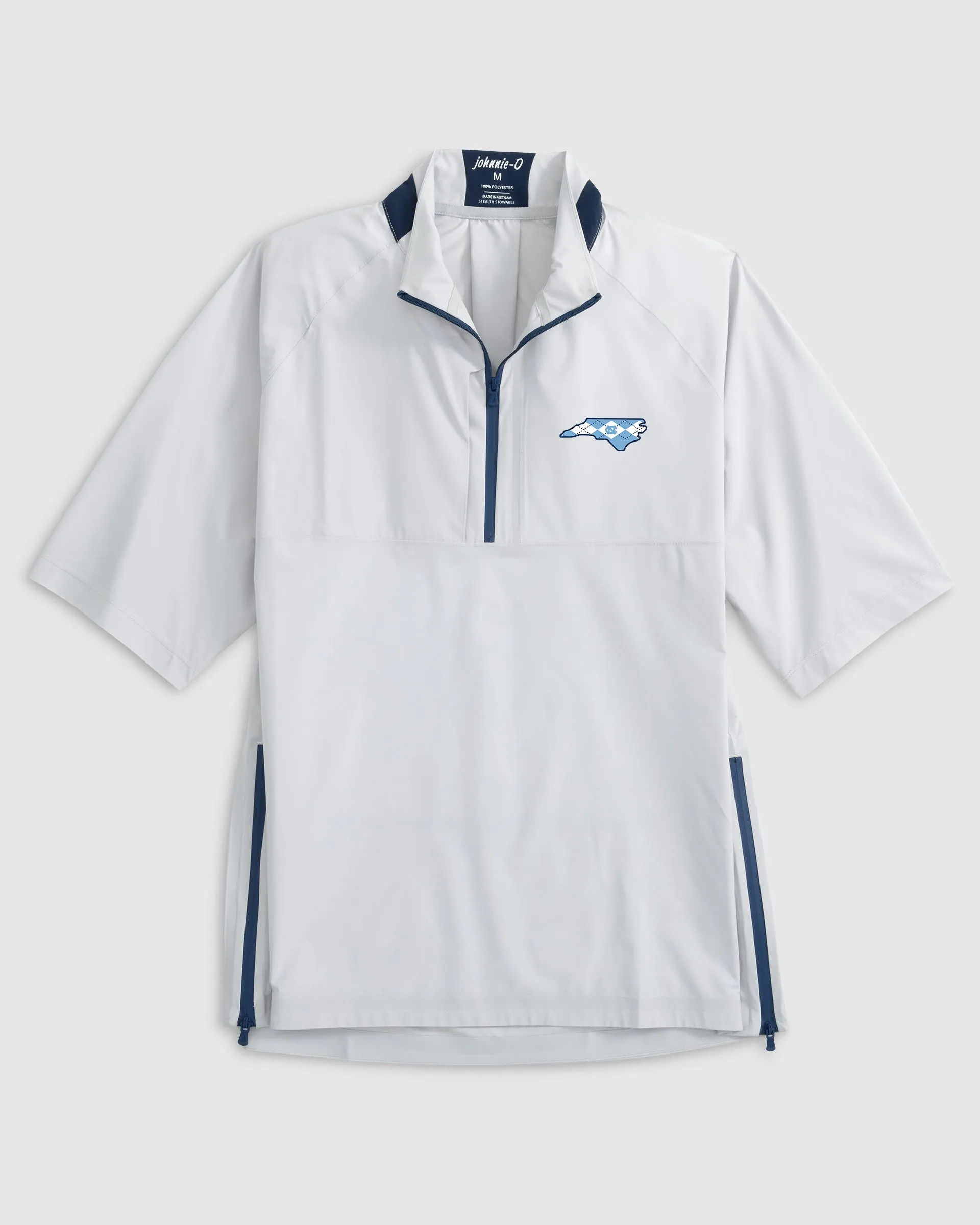 University of North Carolina Stealth Stowable Short Sleeve Packable Rain Jacket - Argyle Logo sold by Johnnie-O product image thumbnail 2