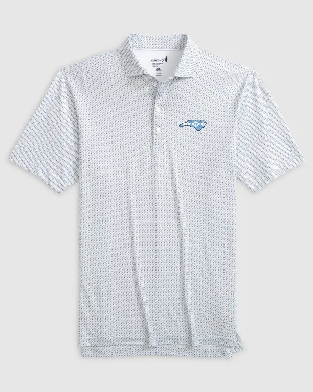 University of North Carolina Tee Time Printed Performance Jersey Polo - Argyle Logo sold by Johnnie-O