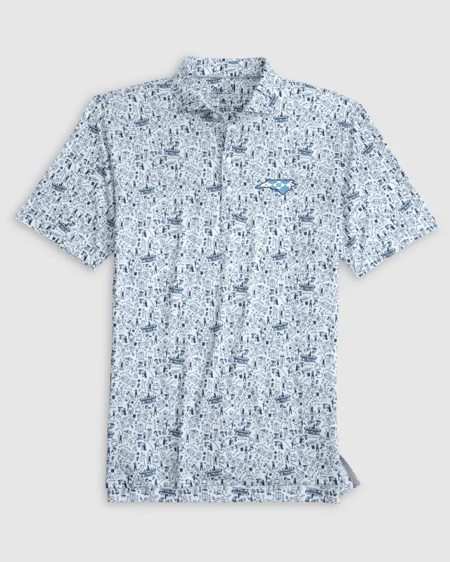 University of North Carolina Hoop There It Is Printed Performance Jersey Polo - Argyle Logo sold by Johnnie-O