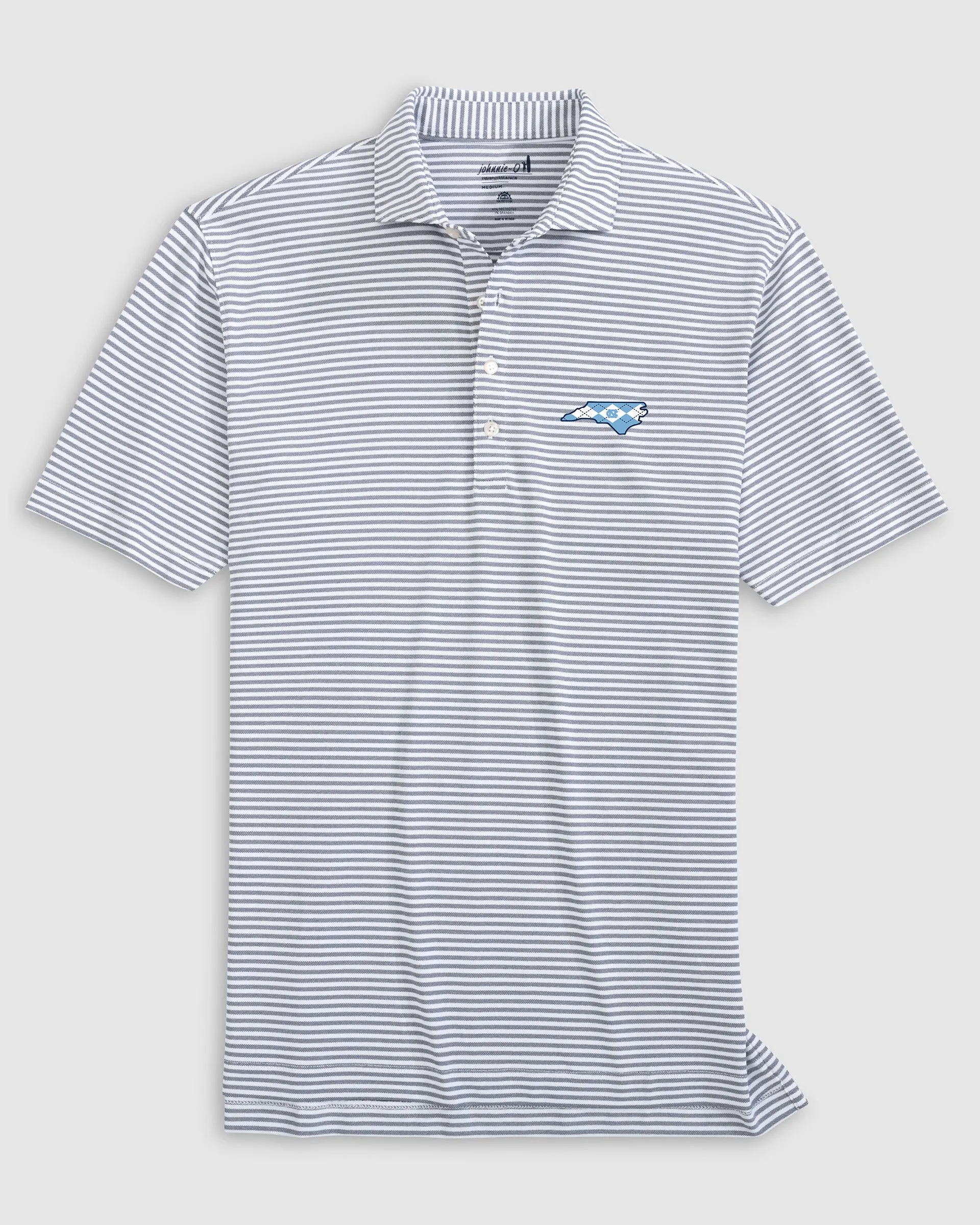 University of North Carolina Stetsons Striped Performance Mesh Polo - Argyle Logo sold by Johnnie-O product image thumbnail 2