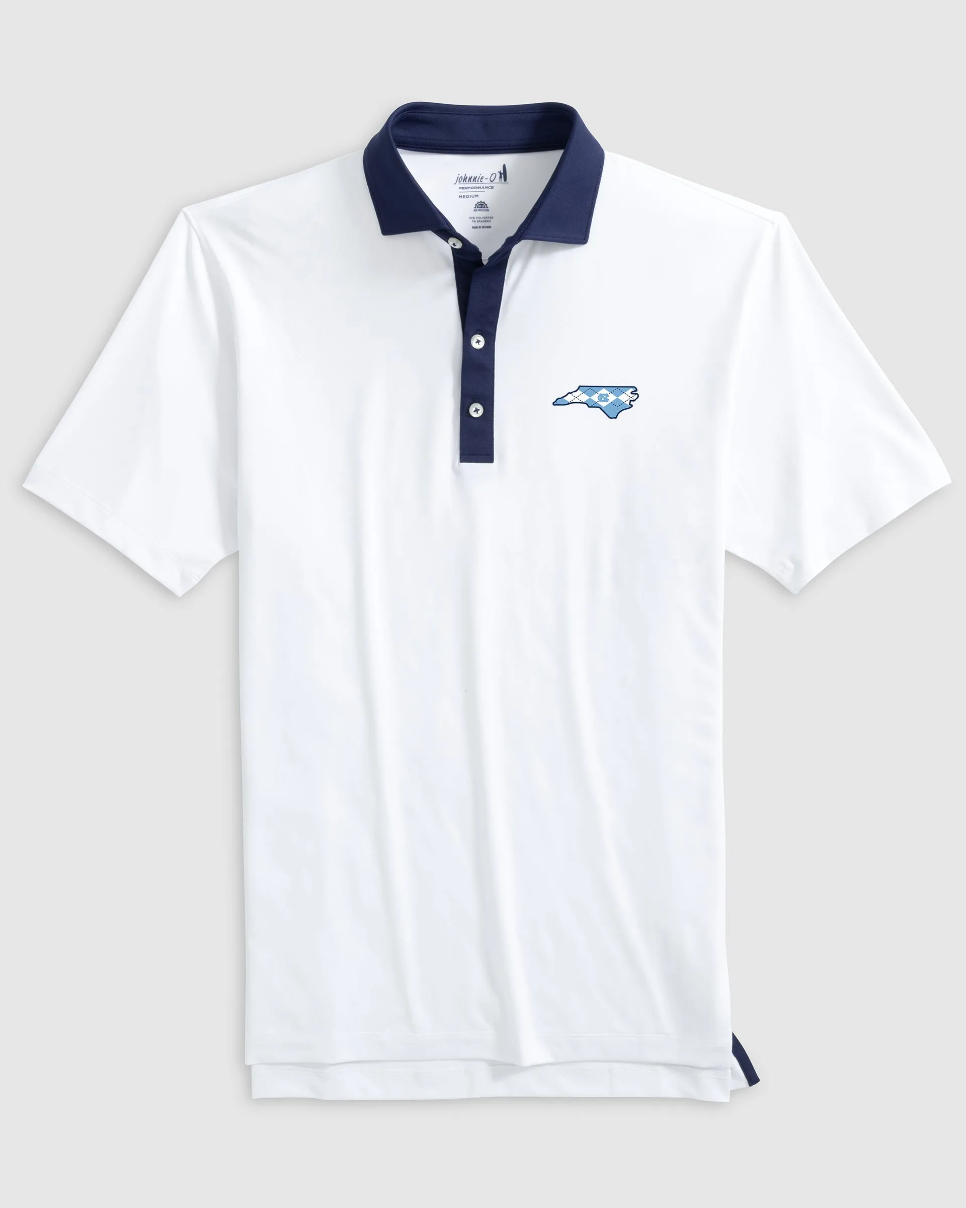University of North Carolina Ramos Performance Jersey Polo - Argyle Logo sold by Johnnie-O