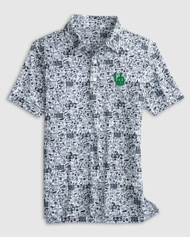University of Oregon Tailgater Printed Jersey Performance Polo made by Johnnie-O