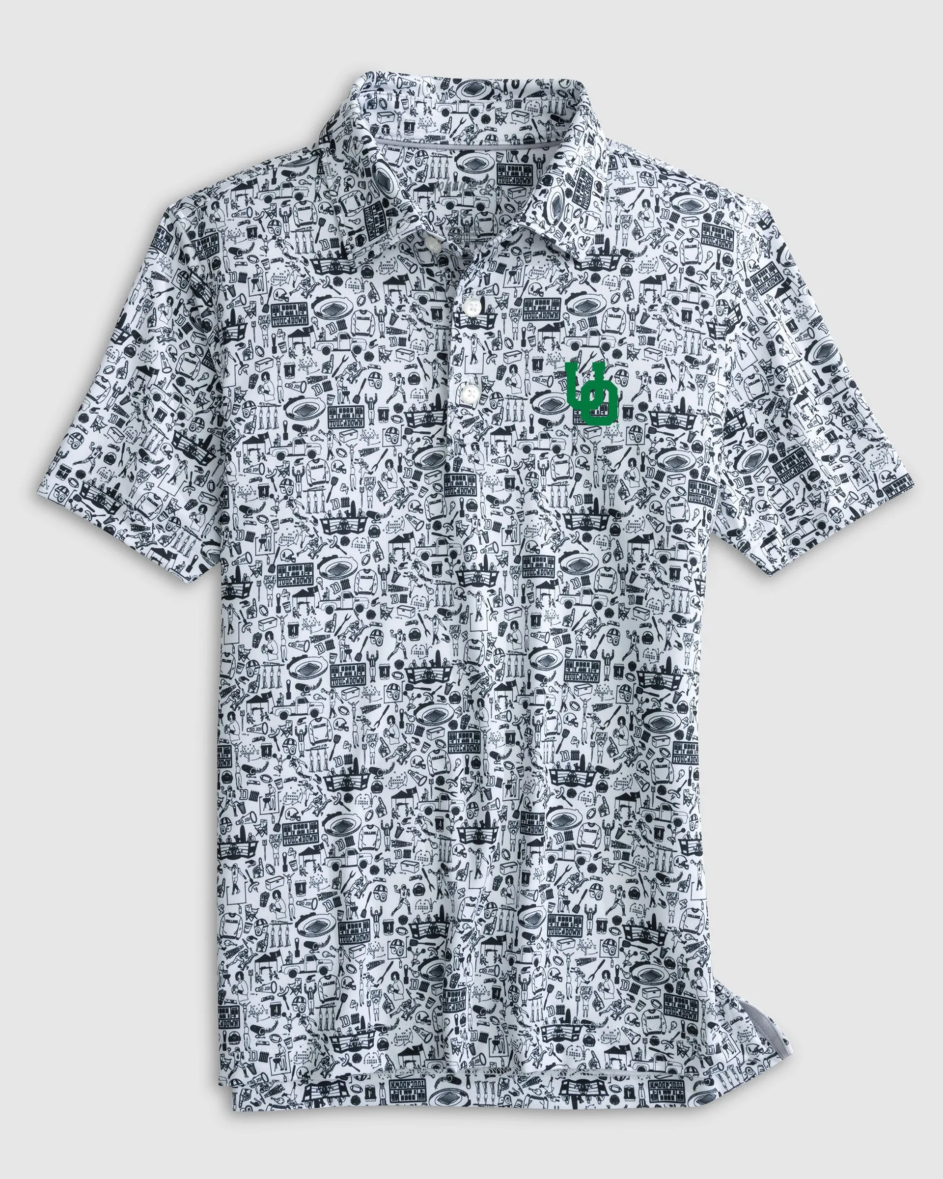 University of Oregon Tailgater Printed Jersey Performance Polo sold by Johnnie-O