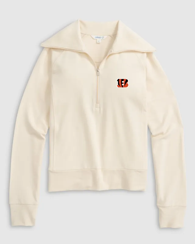 Women's Cincinnati Bengals Eliza 1/2 Zip made by Johnnie-O