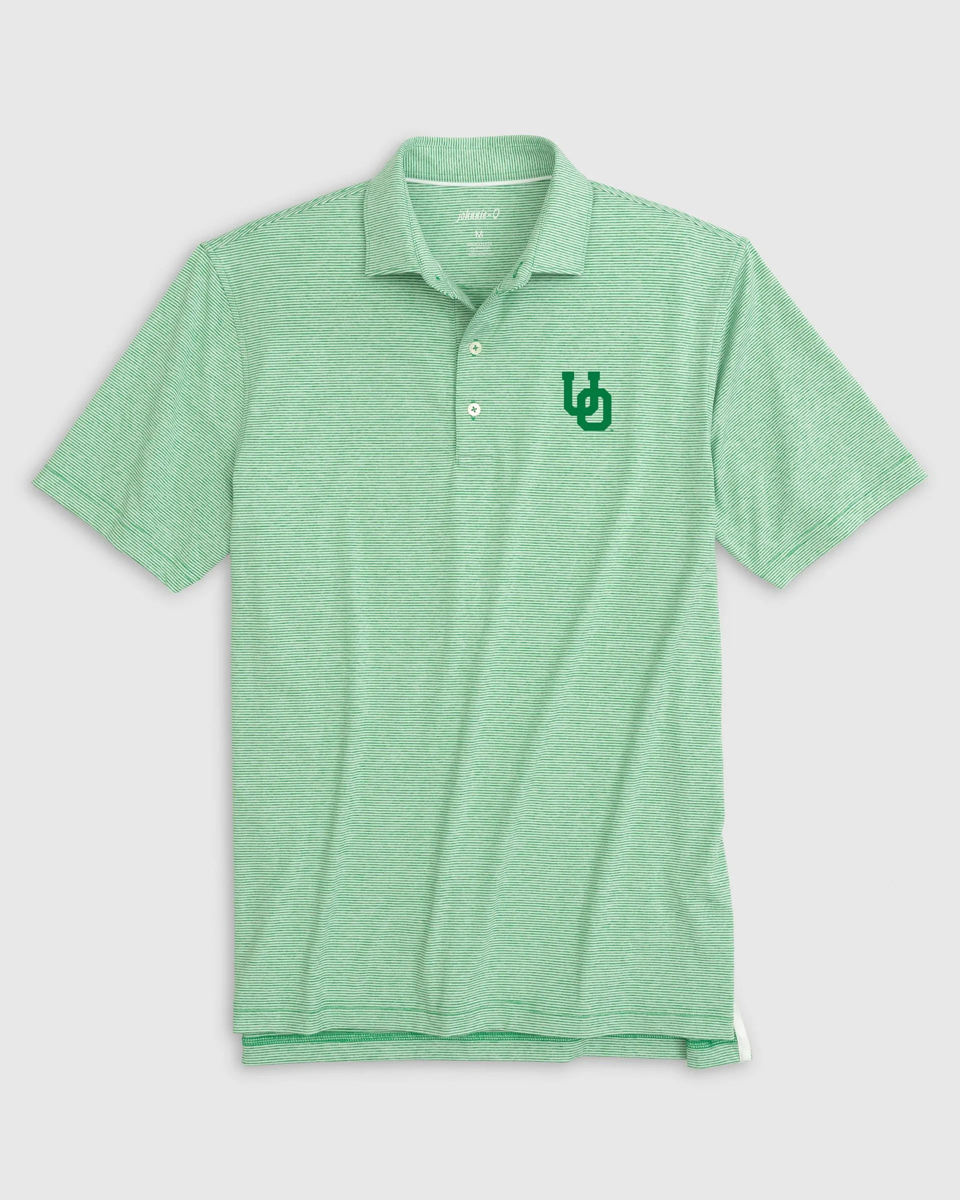 University of Oregon Lyndon Striped Jersey Performance Polo sold by Johnnie-O